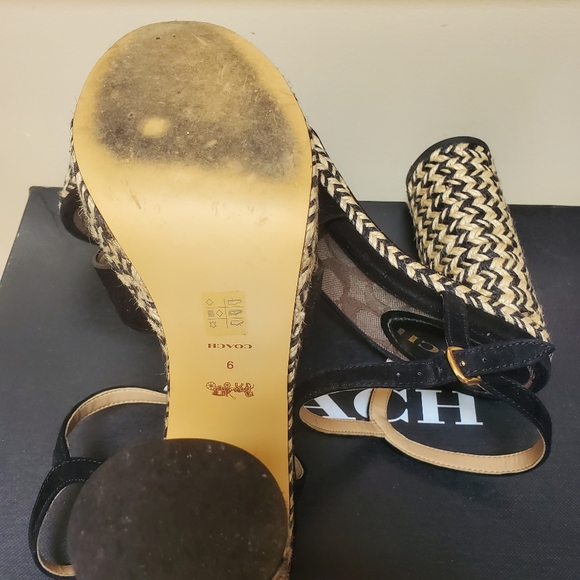 Coach Talina Raffia and Suede Sandals - Picture 5 of 6